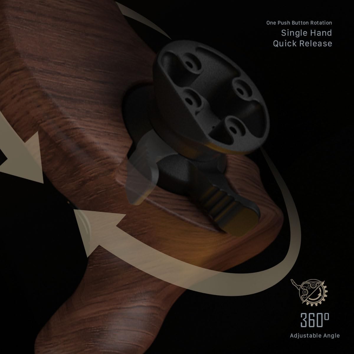 Tilta Advanced Left Side Wooden Handle (ARRI Rosette - Type X) | Black Walnut Wood & Aluminum Alloy Build | Quick Release Button