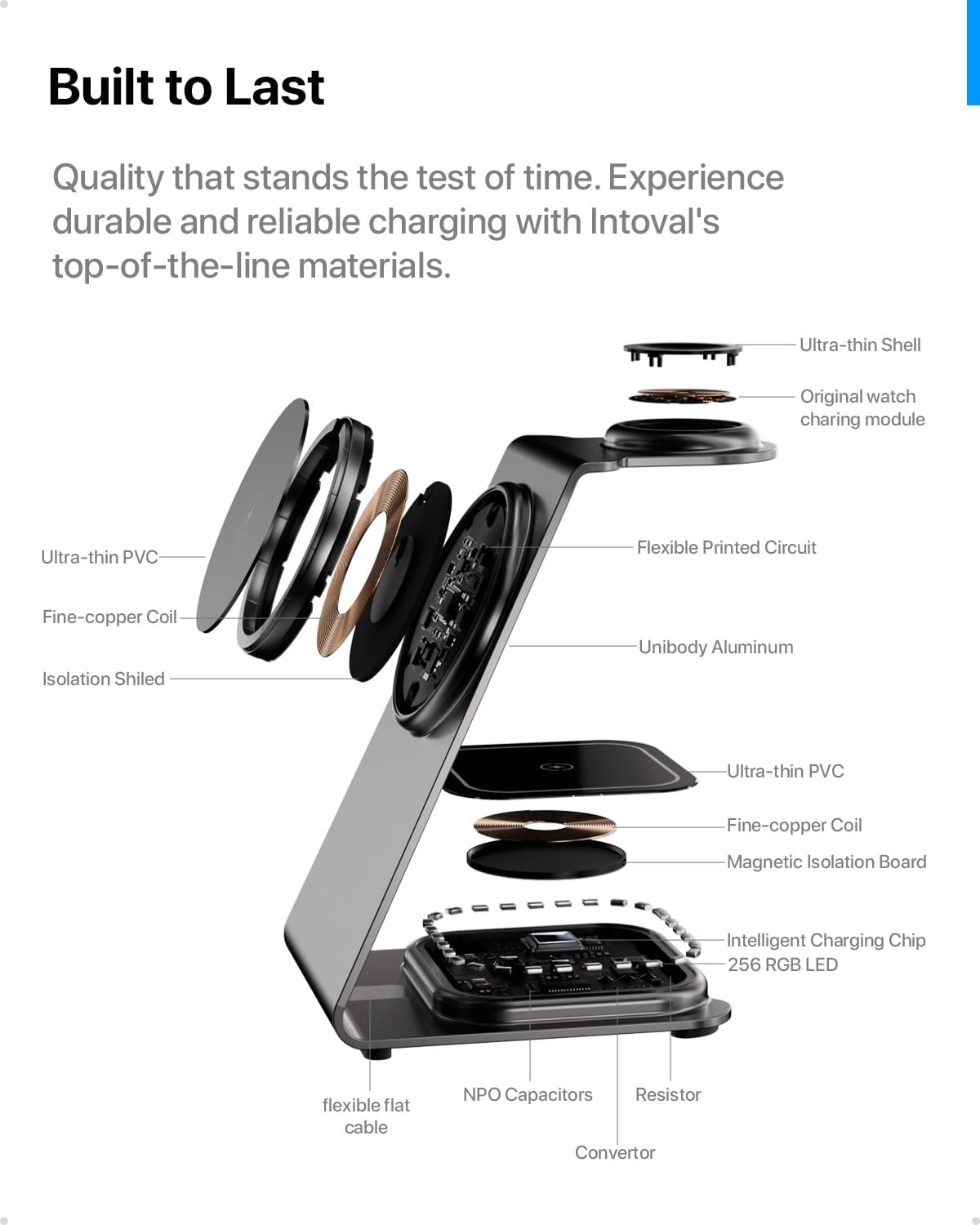 Intoval 3 in 1 Wireless Charging Station for Magsafe, Magnetic Charger for iPhone 16 15 14 13 12 Pro Max, Wireless Charger for Apple Watch 10 Ultra SE 9 8 7 6, for AirPods 4 Pro 2 3 (Silver)