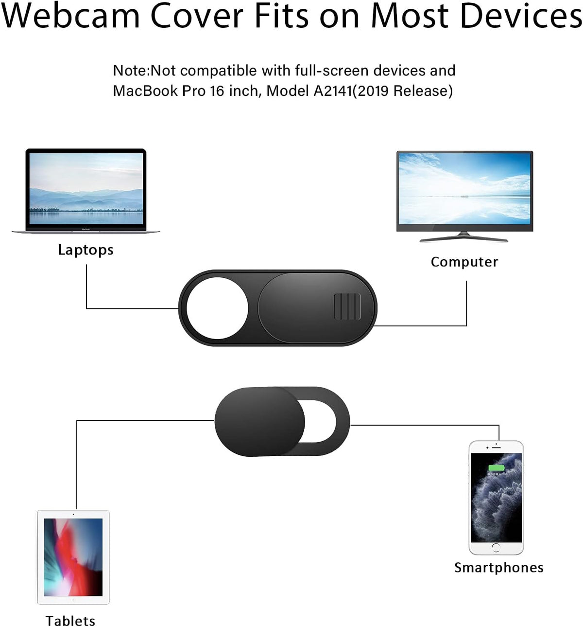 Laptop Camera Cover Slide, 12 Pack Webcam Cover, Phone Camera Cover, Ultra-Thin Computer Slide - Fits Most Laptop, Desktop, PC, Tablet, Smartphone to Protect Your Privacy and Security