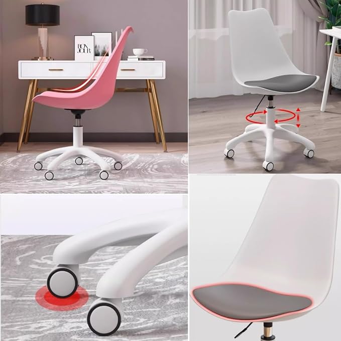 Gaming Chair Home Office Desk Chairs With Wheels Computer Accent Chairs Swivel Makeup Chair Dormitory College Students Study Backrest Chair For Bedroom Living Room Balcony ( Color : Yellow )