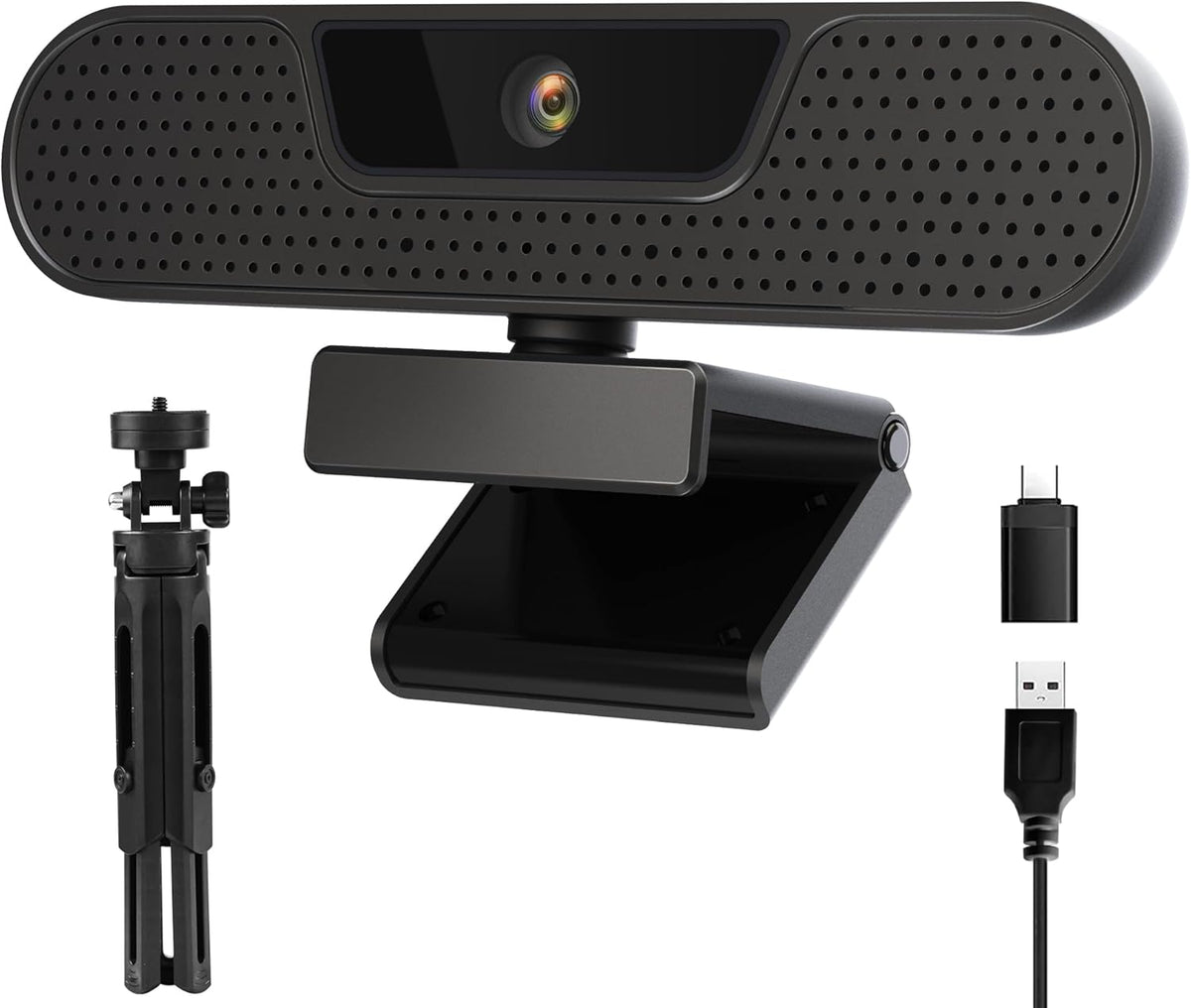 1080P 60FPS Webcam, VIZOLINK FHD computer video camera with 4 Noise-canceling Microphone, Privacy Cover and Tripod for PC/Mac, Work with Live Streaming, Gaming, Video Calls, ZOOM, Skype, OBS, Facetime