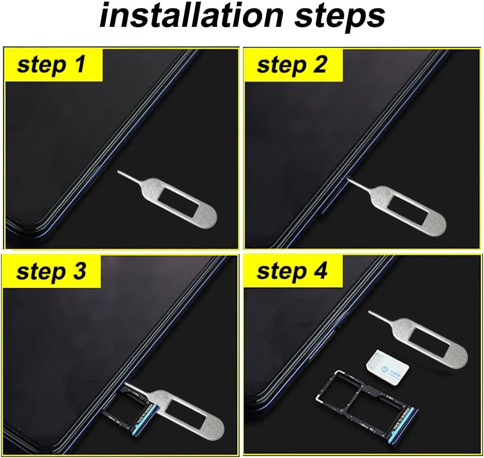 4 Pcs SIM Card Removal Openning Tool Tray Eject Pins Needle Opener Ejector Compatible with All iPhone Apple iPad HTC Samsung Galaxy Cell Phone Smartphone Watchchain Link Remover (Style F)