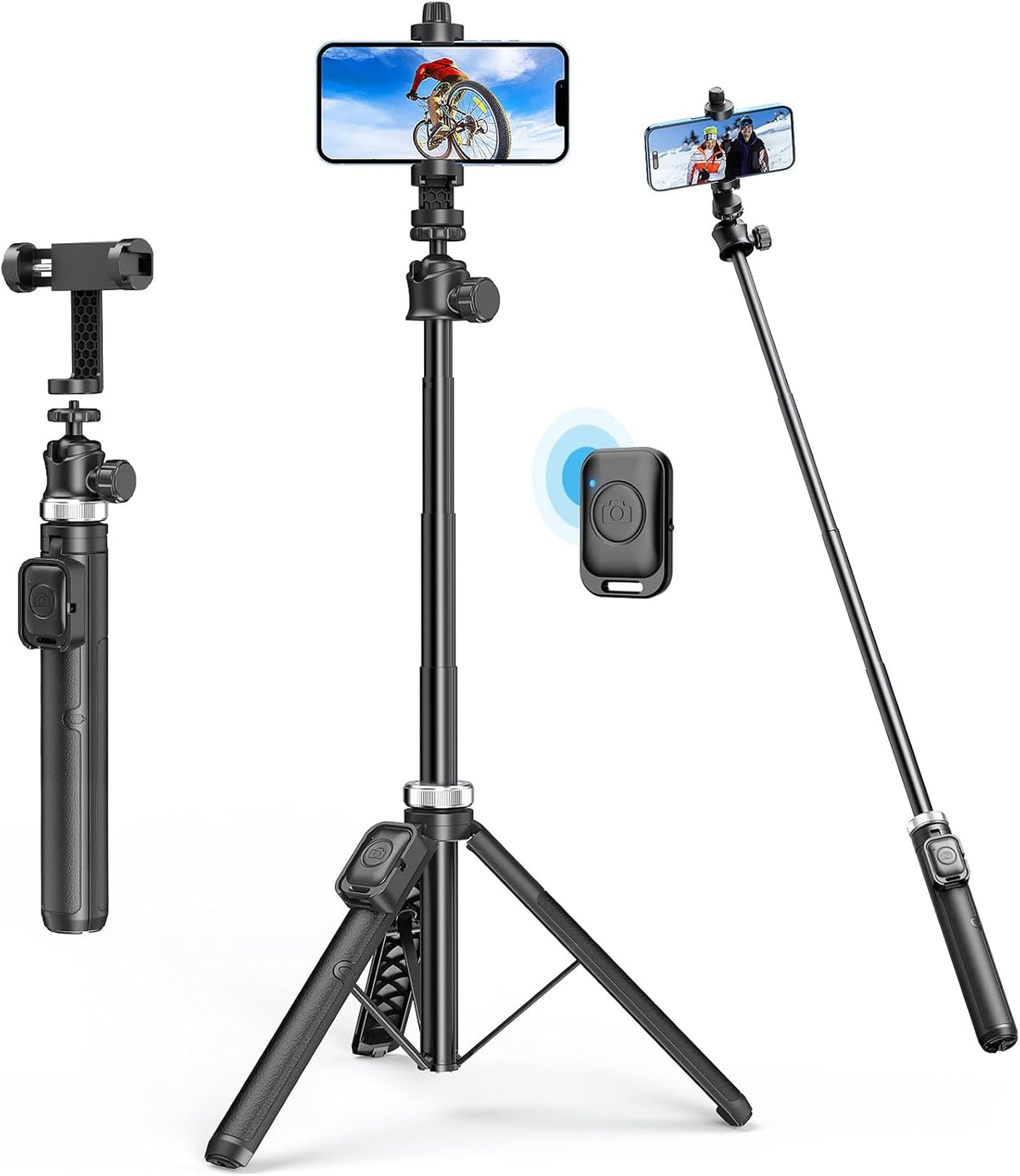 62" Phone Tripod - MIIASI Selfie Stick Tripod with Remote for Video Recording, iPhone 14/13/12 Pro Max/Android
