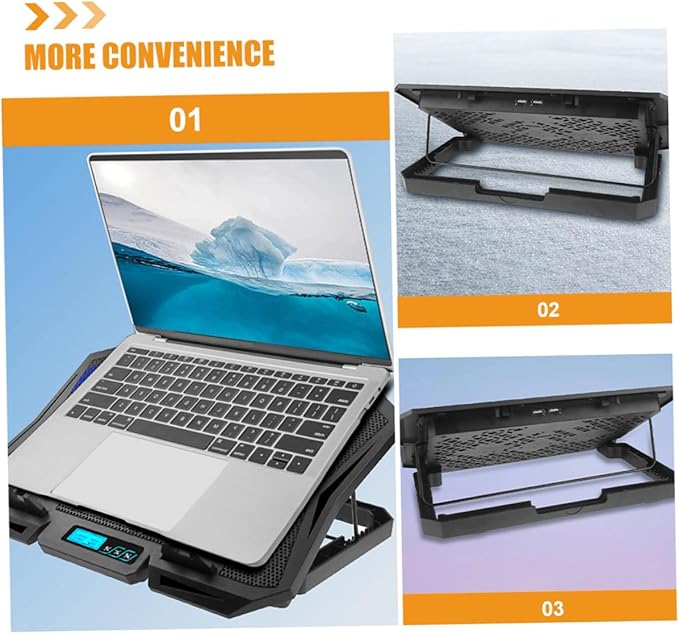 Laptop Cooling Pad 15.6 Inch Quiet Laptop Fan Cooler Stand with Adjustable Speed and Blue Light for PC Notebook Cooling