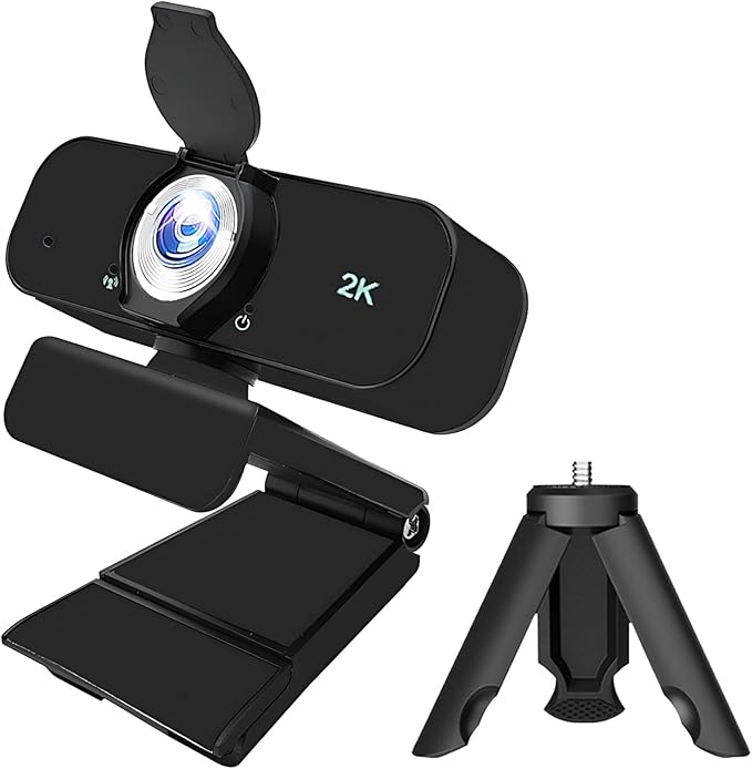 Built-in Microphones 2K USB Webcam Tripod Plug-and-Play Streaming Video Conferences