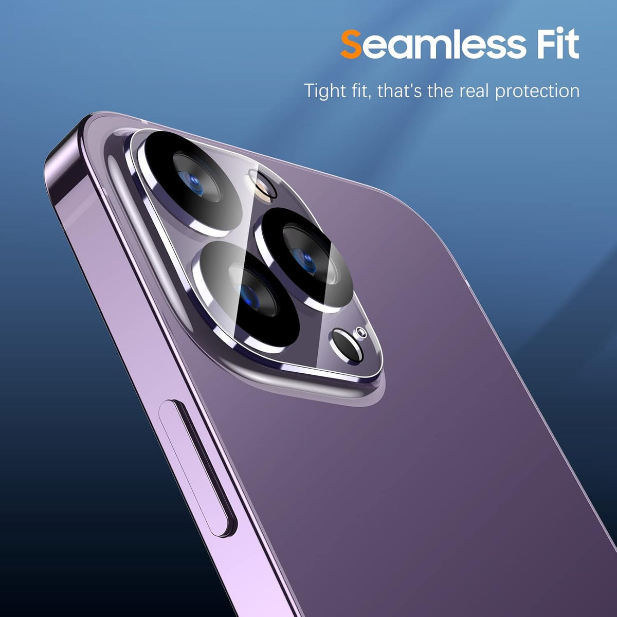 UniqueMe [3 Pack Compatible for iPhone 14 Pro Max/iPhone 14 Pro Camera Lens Protector Tempered Glass,[Case Friendly][Scratch-Resistant][Night Shooting Mode] - Clear