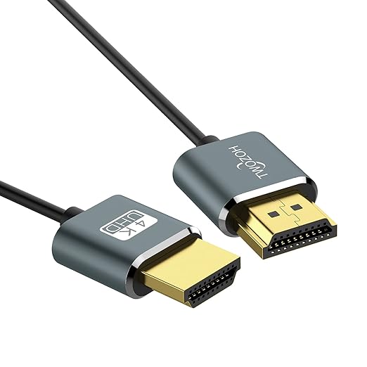 Twozoh Flexible & Slim HDMI Cable 3.3FT 2 Pack, Ultra Thin HDMI Cord Supports High Speed 4K@60Hz 18gbps 2160P/1080P