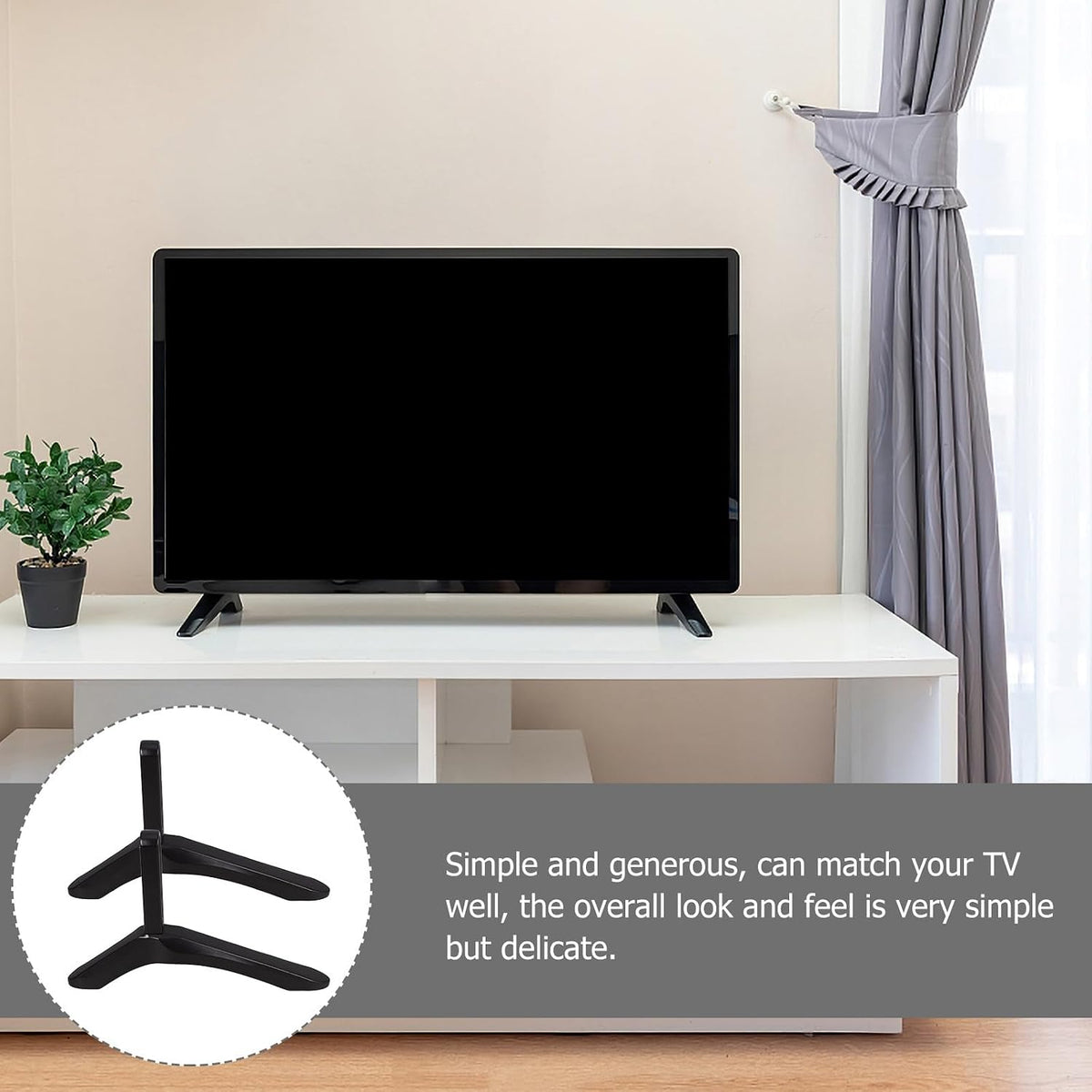 BESPORTBLE Universal Tv Stand Base with Screws Replacement Television Table Support Holder for Desktop Tvs for Home