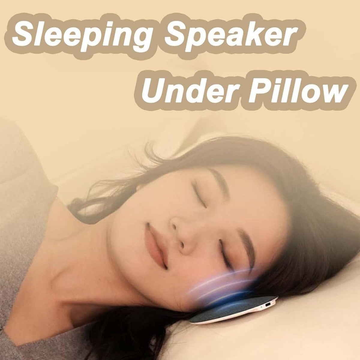 Generic Speaker,2026 Sleep Pillow New Bluetooth Pillow Speaker,Ultra-Thin Stereo Bass with Timer and White Noise Sleep