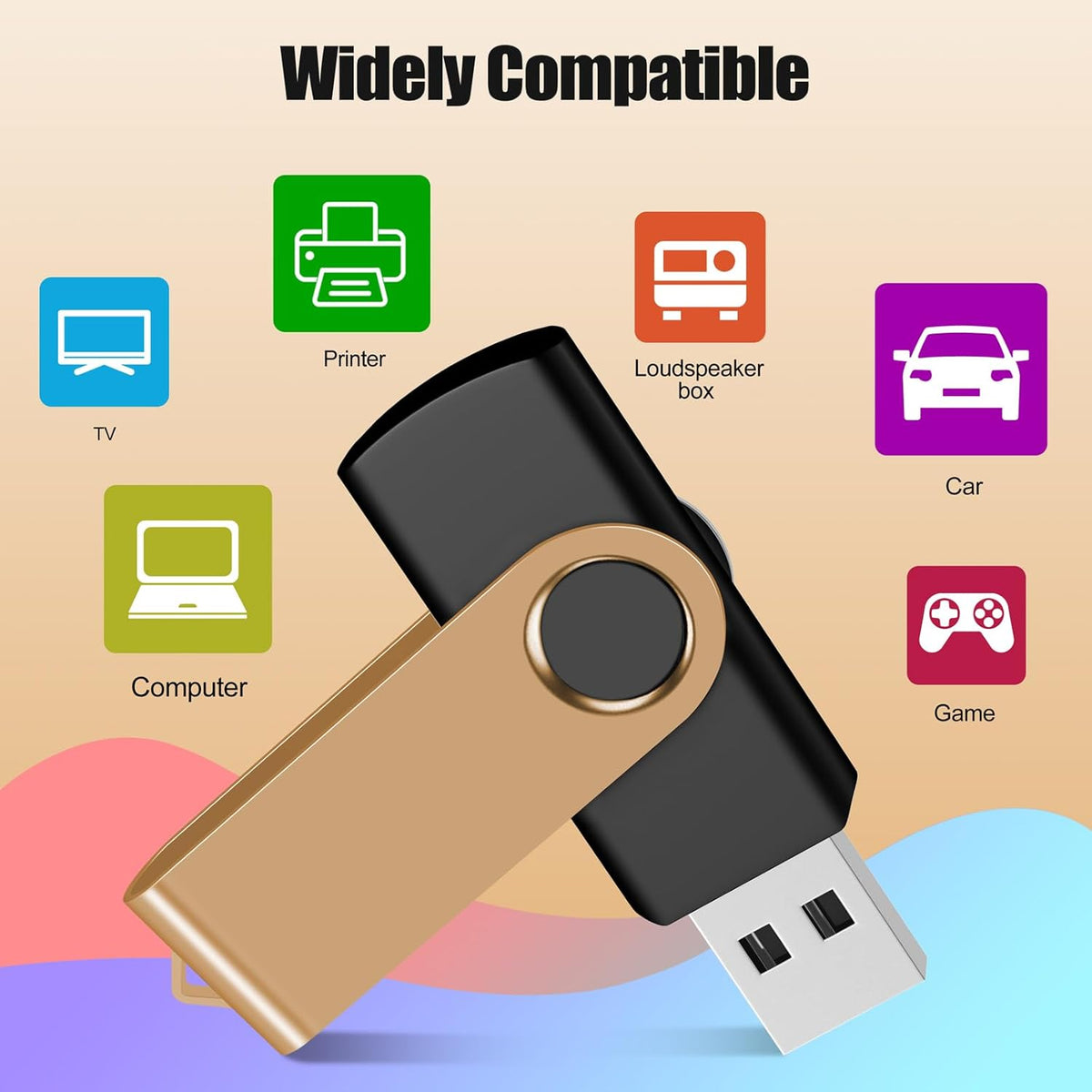 EASTBULL 8GB USB Flash Drive Bulk Thumb Drives 50 Pack with Lanyards USB 2.0 Memory Sticks Zip Drive Pen Drive for Storage and Backup Glod 50PCS 8GB