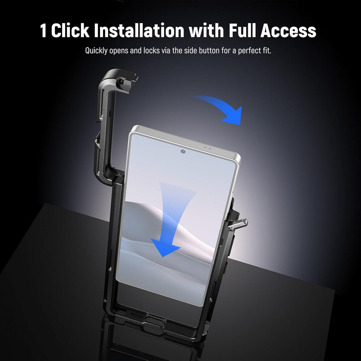 NEEWER PA082 S25 Ultra Phone Cage Holder for Recording Filming with 2X Handle, 67mm Filter Adapter, 17mm Lens Backplate, T Mount Adapter, Video Rig Stabilizer Compatible with Samsung Galaxy S25 Ultra