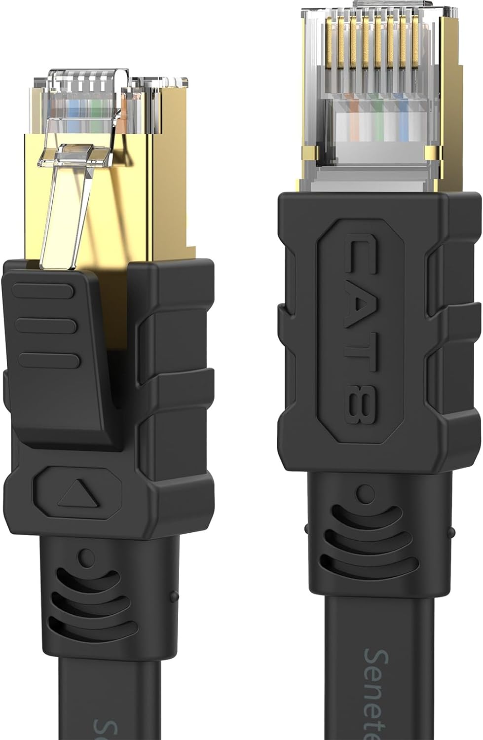 8 75FT, 40Gbps 2000Mhz RJ45 PS5/4/3, Senetem Cat Ethernet Cable High Speed Flat Internet Network Patch Cord, Shielded