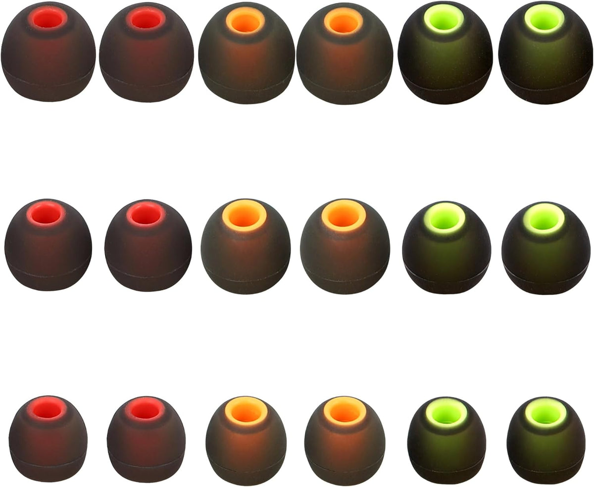 Silicone Replacement Earbud Covers Fit Most in-Ear Earbuds(Inner Hole 3.8mm -5.1mm) Headphone Ear Tips 9 Pairs S M L