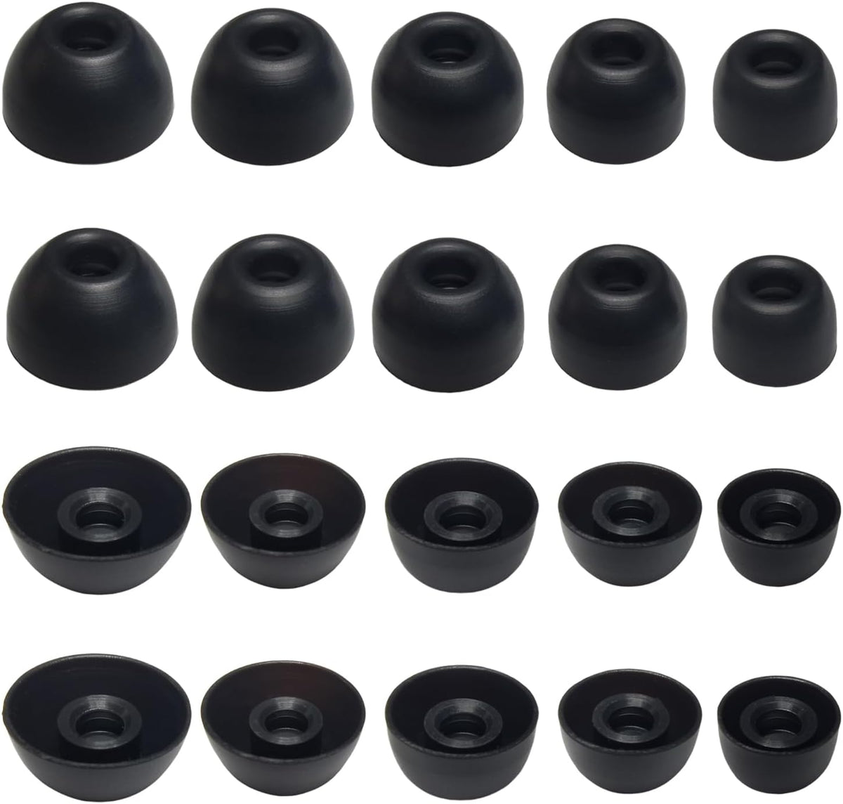 Silicone Earbuds Tips for Powerbeats Pro2 Replacement Ear Tips 10 Pairs XL/L/M/S/XS - Compatible with Beats Studio Buds/Beats Fit Pro/Solo Buds, Black