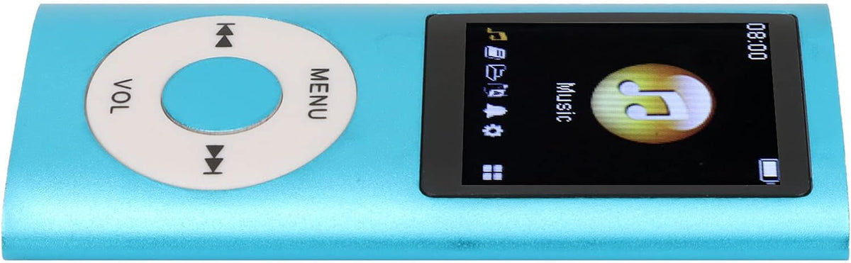 Heayzoki MP4 1.8 Inch 64G Player, Portable Music Player with LCD Screen, Lossless Sound, Supports Up to SD Card, Blue