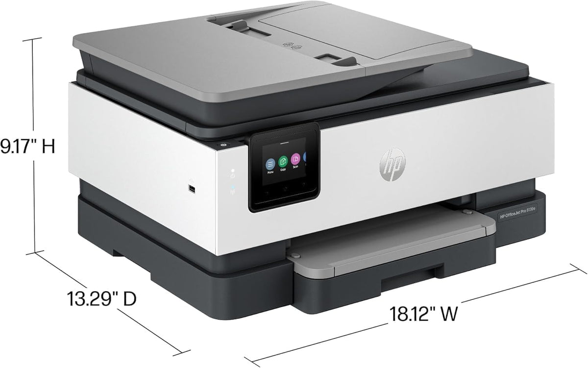 HP OfficeJet Pro 8138e Wireless All-in-One Color Inkjet Printer, Print, Scan, Copy, Fax, ADF, Duplex Printing Best-for-Home Office (Renewed Premium)