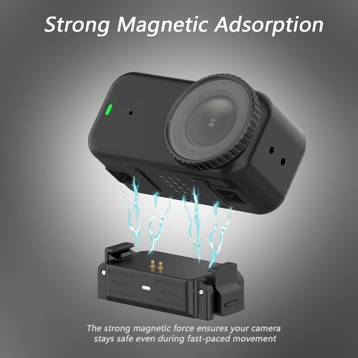 BLIKEJIN 1/4 (1 Charging Quick Release Adapter Base with Type C Port for DJI Osmo Nano, Dual-Direction Magnetic Mount