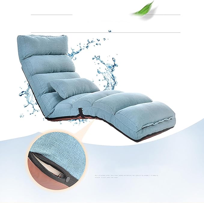 NaKeah Large Floor Chair for Adults Sofa Recliner Chairs Head Back Foot Adjustable Living Room Lounge Chair for Gaming Reading Meditating with PillowG