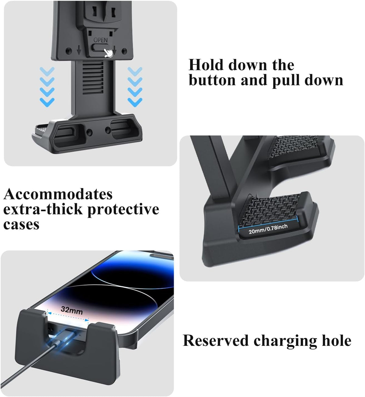 OHLPRO Car Tablet Holder - Heavy Duty Drill Base, Tablet Mount for Truck Compatible with iPad Samsung Tab 5"-13" Tablet and Phone, iPad Stand for Wall/Business/Vehicle/Desktop, etc.