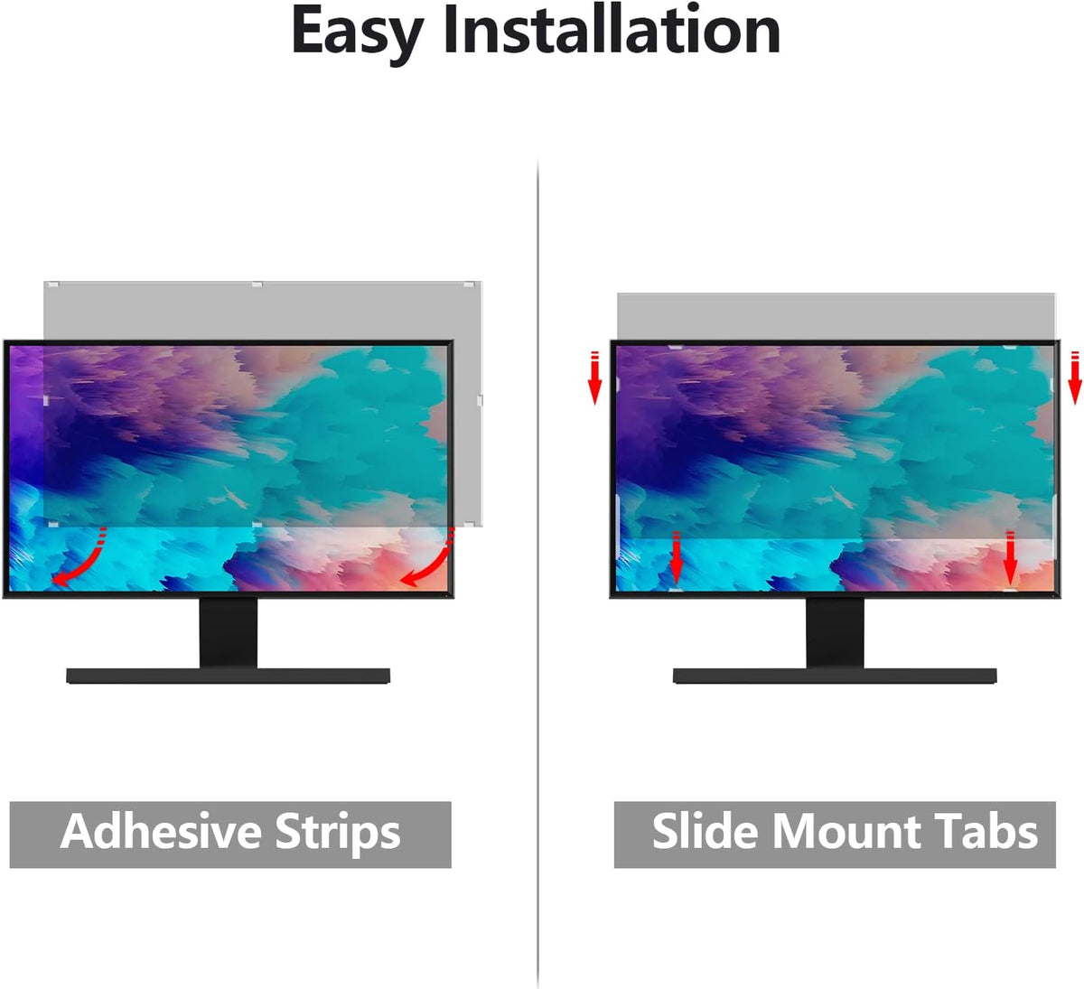 [2 Pack] 20 Inch Computer Privacy Screen Protector for 16:9 Widescreen Monitors-Anti-Glare & Blue Light Filter,Anti-Spy Film,Reduces Eye Strain(Fits Most Desktop Screens)