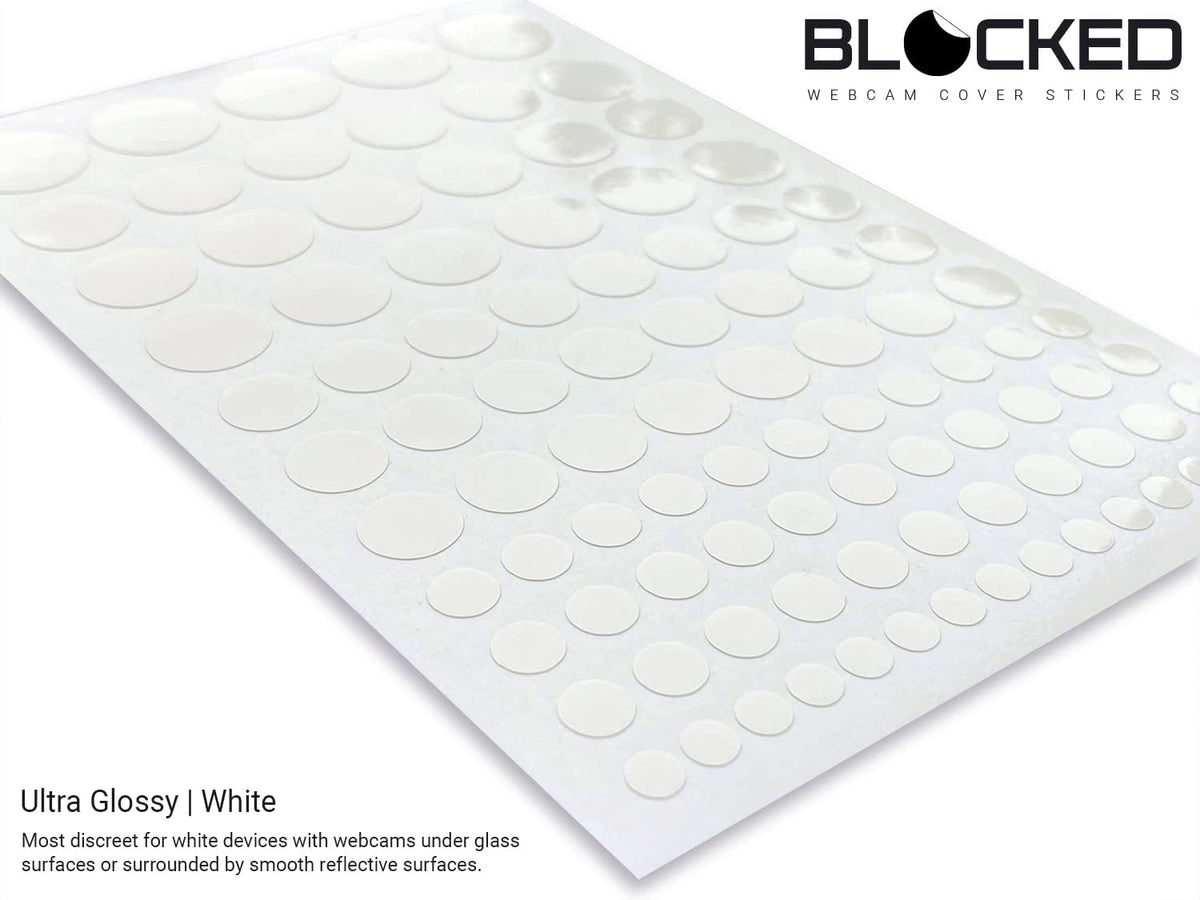 BLOCKED Stackable Webcam/Camera Vinyl Covers | 456 Low-Tack Restickable Webcam Stickers | Multi Finishes, Colors, & Sizes | 6-Pack Variety