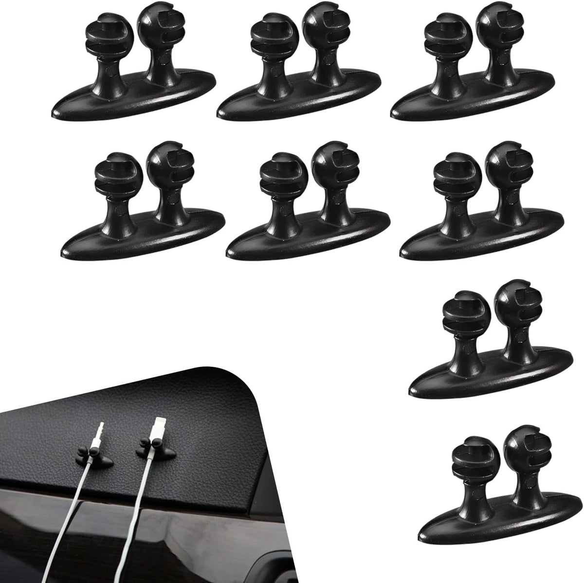 Foelony 8 3 PCS Cable Clips, Self-Adhesive Cord Organizer Holders, Multi-Functional Wire Organizer Holder, Holds Up