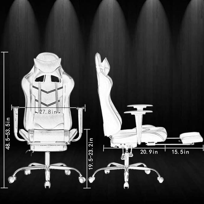 Massage Gaming Chair Gamer Chair Video Game Chair Computer Chair for Heavy People Desk Chair Ergonomic PC Chair with Footrest and Lumbar Support for Office or Gaming
