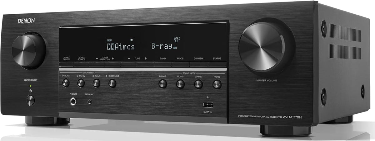 Denon AVR-S770H 7.2ch 8K Smart AV Receiver with Voice Control and DTS:X with 6 Year Amber Protection Plan (2023)