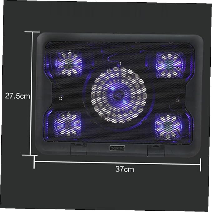 Operitacx USB Laptop Cooling Fans Cooler Stand with Anti-Skid Base Multi-Angle Adjustable Laptop Cooler for Gaming and Office Use Black
