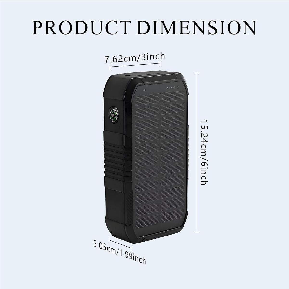 Solar Power Bank 66800mAh Built in Hand Crank and 4 Cables 22.5W Fast Charge,Camping Essentials/SOS/Strobe/Strong Flashlights,Compass Solar Portable Charger Power Bank (Black)