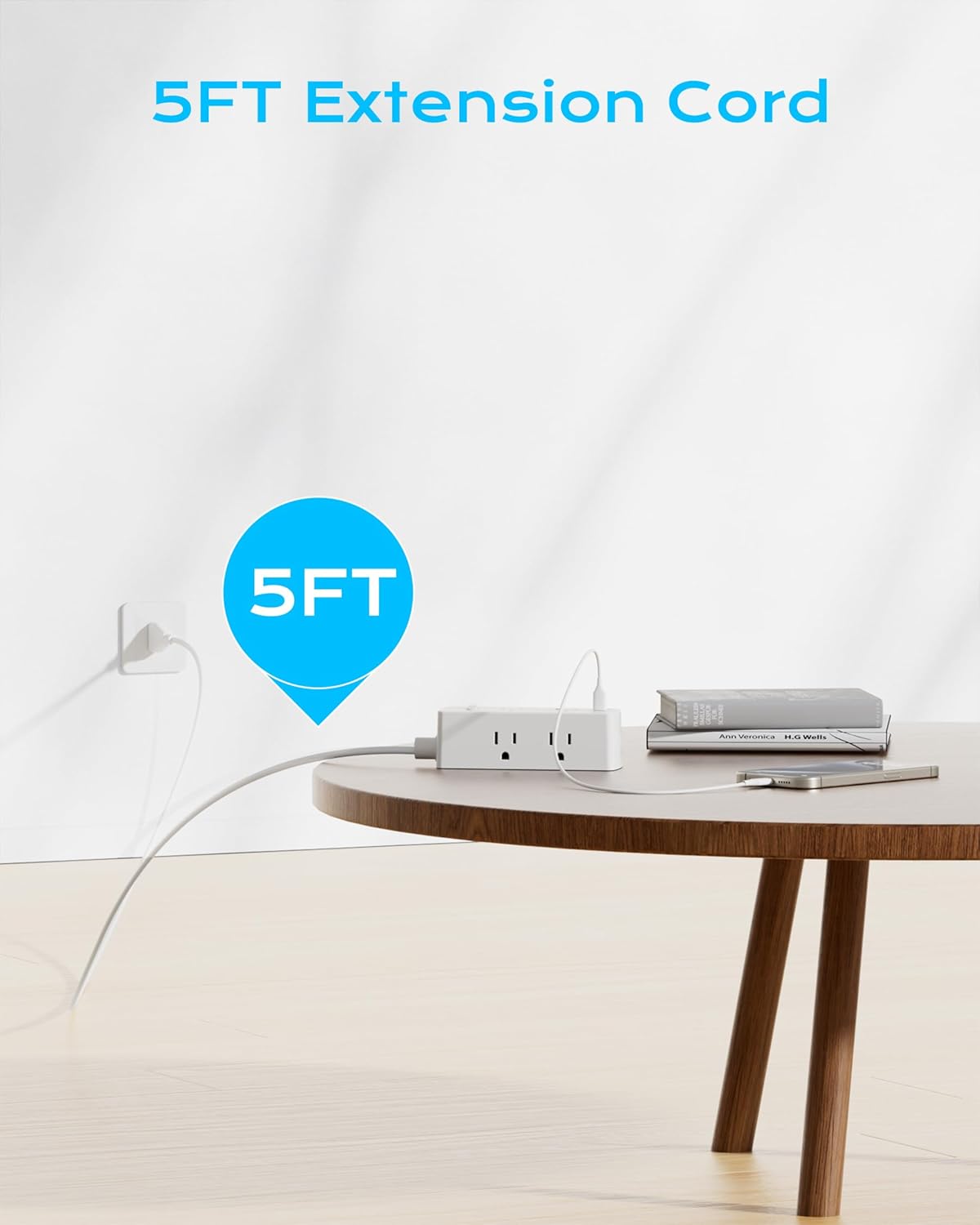 Italy Travel Plug Adapter, Olcorife US to Italy Type L Plug Adapter, International Power Strip with 6 Outlets and 3 USB(1 USB-C), 5 FT Cord for Italy Chile Ethiopia Libya