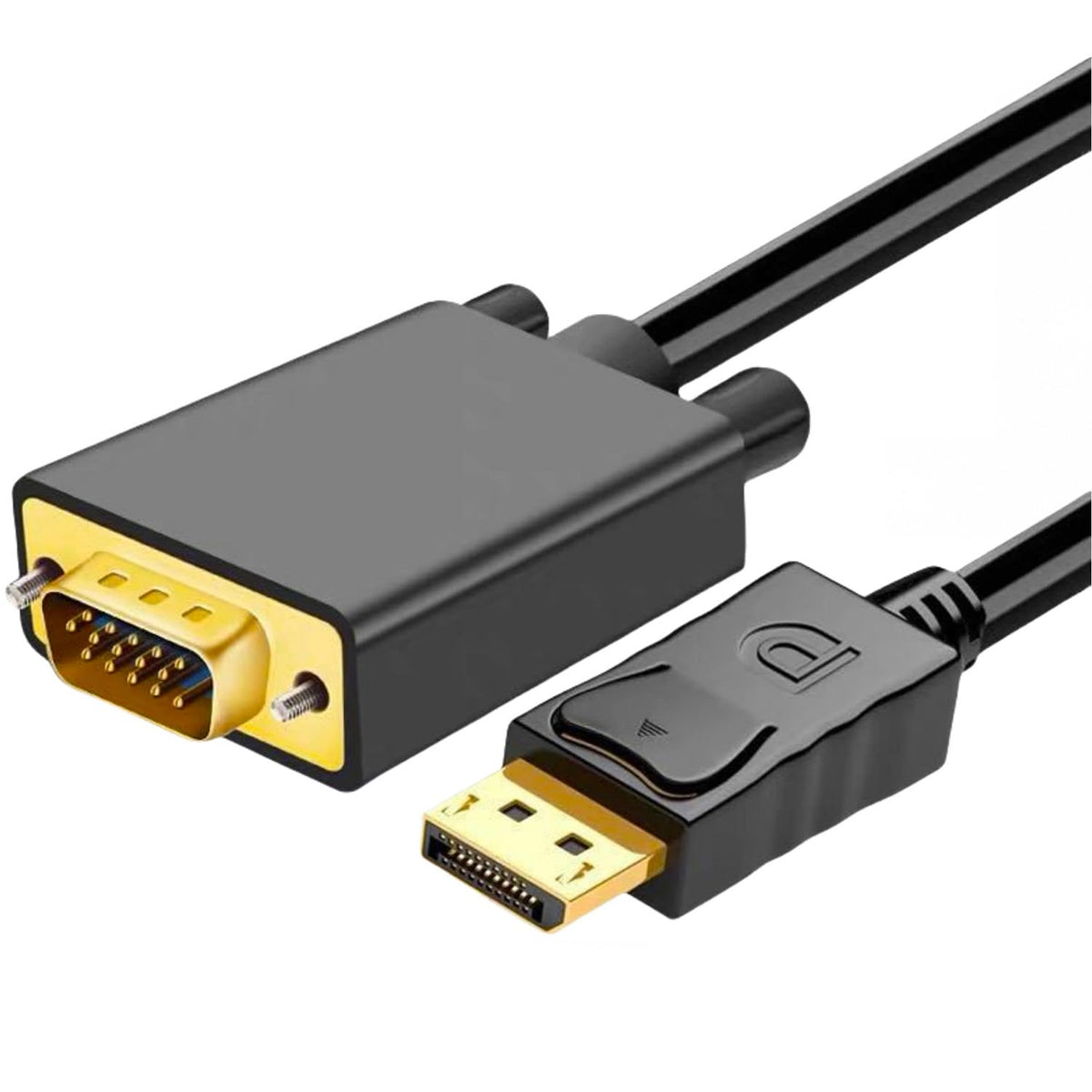 DisplayPort to VGA Cable 6FT, Display Port DP to VGA Adapter, 1080P@60Hz Video Cord from Laptop/Computer (DP) to Monitor/Projector (VGA), (Not Bidirectional, Not for HDMI or USB)