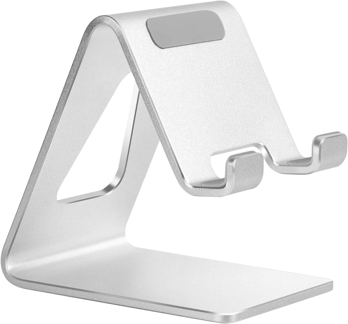 Cell Phone Stand for Desk, Desktop Phone Holder, Aluminum Mobile Phone Stand for iPhone 15 14 13 12 pro Mini 11 X Xr Xs max 8 7 6 6s Plus Samsung Galaxy S21 Ultra All Smart Phones,Silver