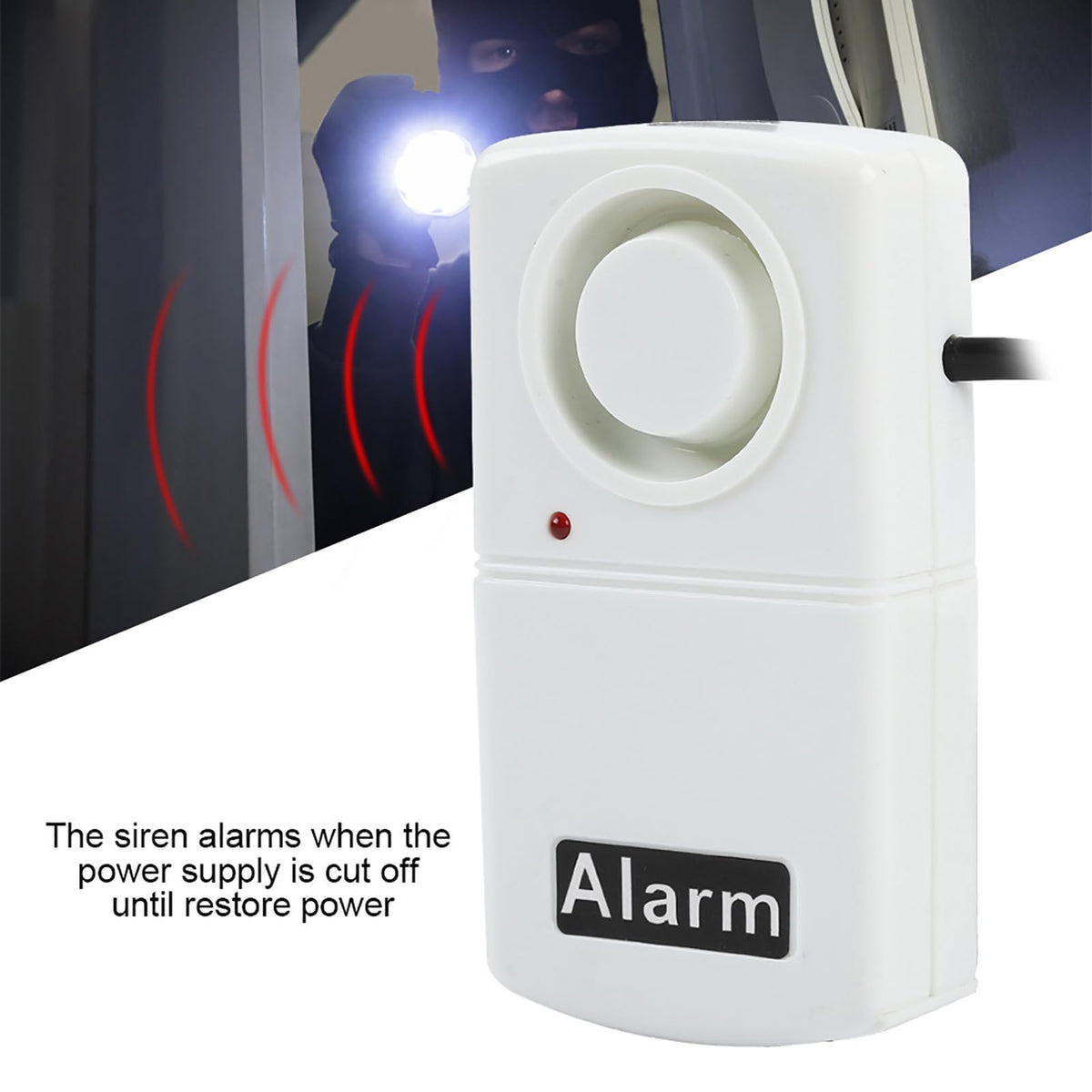 Smart LED Power Failure Alarm 120db Warning Siren with Mute Switch for Home & Office Emergency Preparedness
