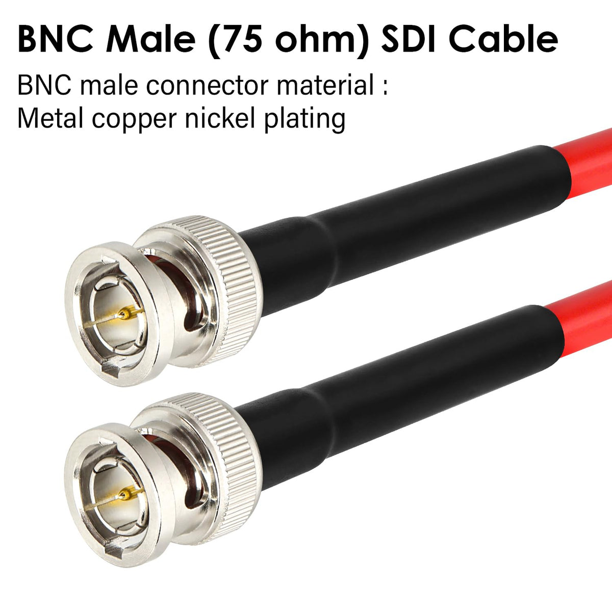 XRDS -RF 6FT SDI Cable - 75 Ohm RG59 BNC Male Cable for 4K 1080P 3G/6G HD SDI Camera Monitor Video Recorder SDI to HDMI Converter Splitter Security