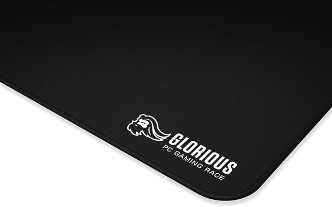 GLORIOUS 3XL Extended Gaming Mouse Mat/Pad - Large Wide (3XL Extended) Black Cloth Mousepad Stitched Edges | 24x48 (G-3XL)