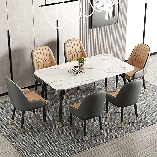 Office Chair Gaming Chair Computer Chair Living Room Furniture Design Armchairs Nordic Chair Metal Leather Material Dining Room Chairs Leisure Computer Stool (Color : Rosso)