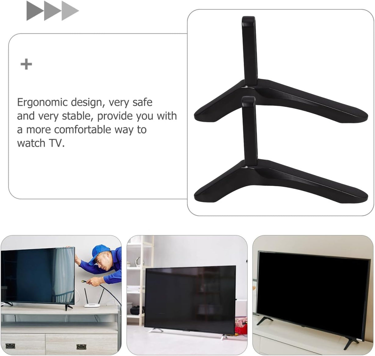 DOITOOL 2 20-55 mm Pcs Universal TV Stand Base Compatible with Samsung TV Legs for Installation Hole Distance