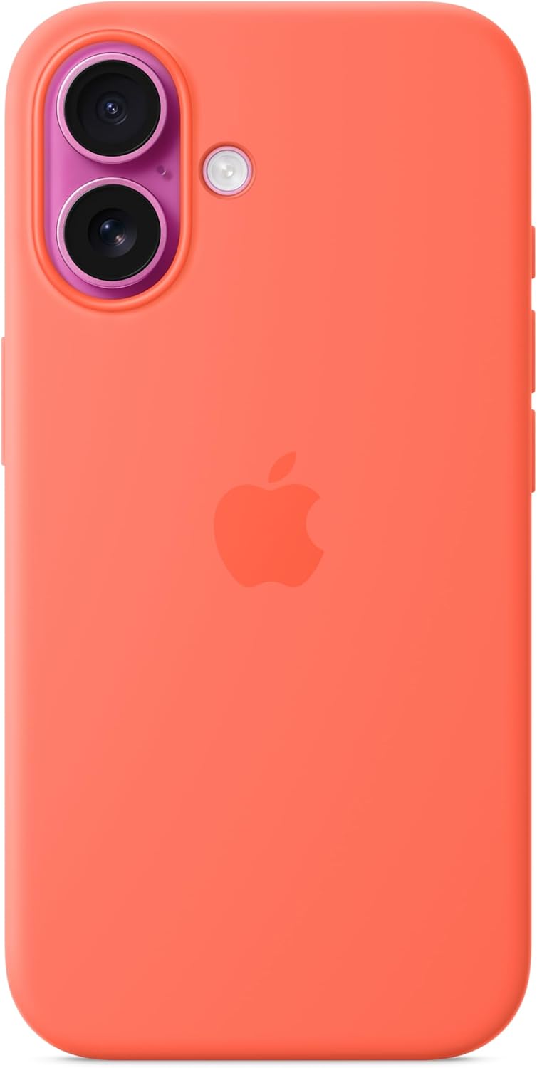 Apple iPhone 16 Silicone Case with MagSafe and Camera Control: Lightweight Phone Case, Wireless Charging Compatible, Smooth Matte Finish; Tangerine