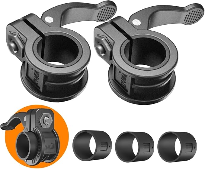 ZY-HUAN 1 Inch Barbell Clips, Adjustable Barbell Collars 23–30mm, Weight Clips for Dumbbells, Nylon Clamps with 6 Inserts