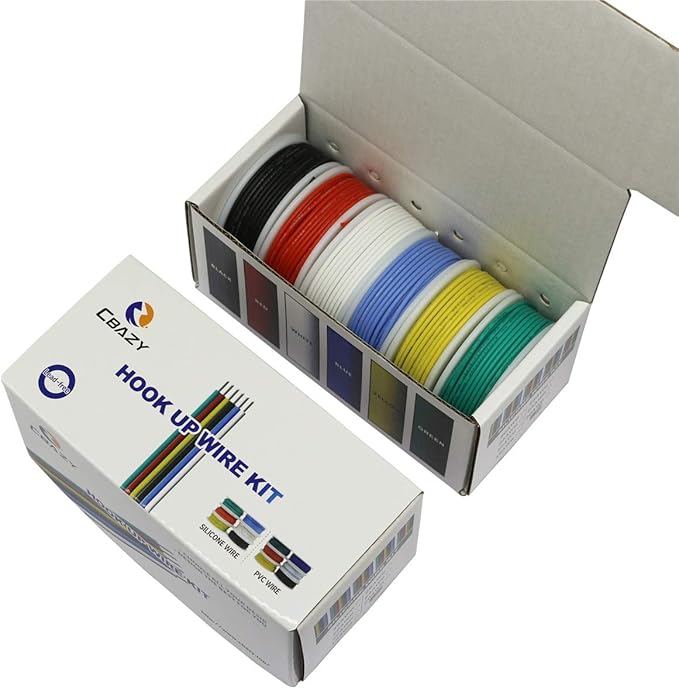 CBAZY Hook up Wire Kit (Stranded Wire Kit) 30 Gauge Flexible Silicone Rubber Electric Wire 6 Colors 32.8 feet Each 30 AWG