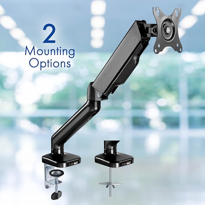 Spring LCD Monitor Arm with USB and Multimedia Ports for: Sceptre Curved 24 75Hz Professional LED Monitor 1080p 98% sRGB HDMI VGA Build-in Speakers Machine Black 2021