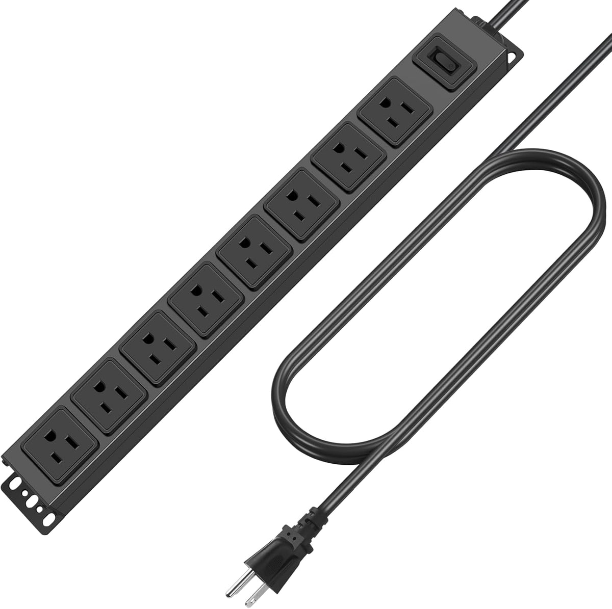 HHSOET 8 10FT Magnetic Mount Power Strip, Outlet Mountable Socket, Metal Heavy Duty Surge Protector, Gaming Table