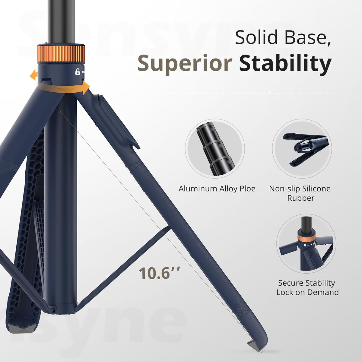 Sensyne 72" Phone Tripod, Extendable Selfie Stick with Detachable Phone Holder Compatible with All Cell Phones/Camera Blue