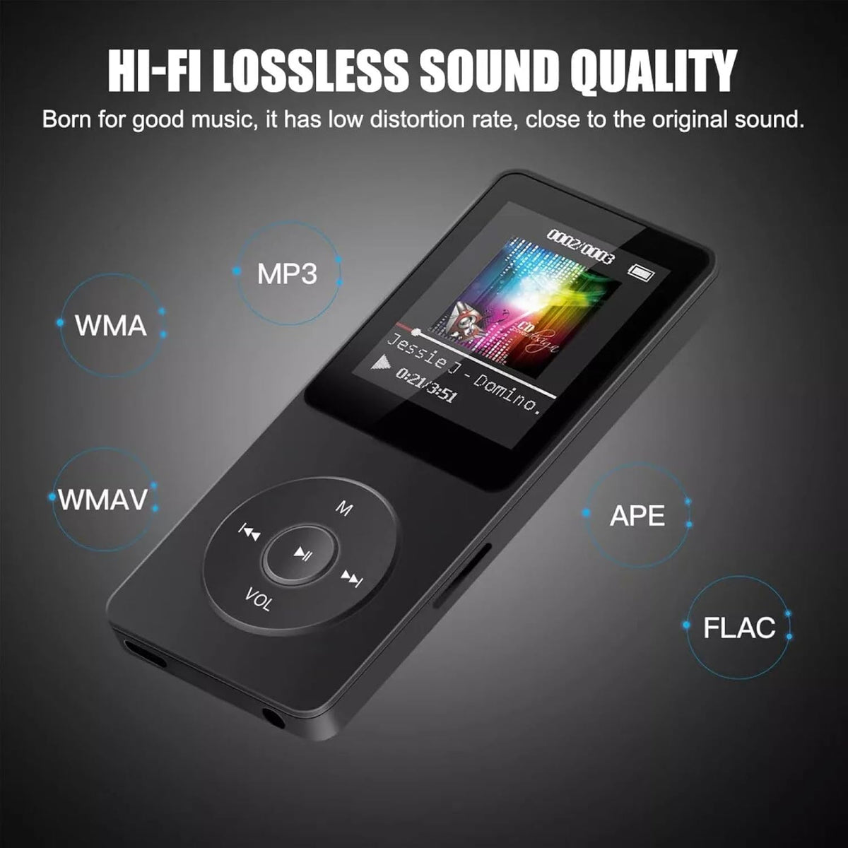 CHICHIYANG 5V/1A 5.0 MP3 1.8" 128GB Bluetooth Player Display Screen with FM Radio E-Book Game Console Functions Support