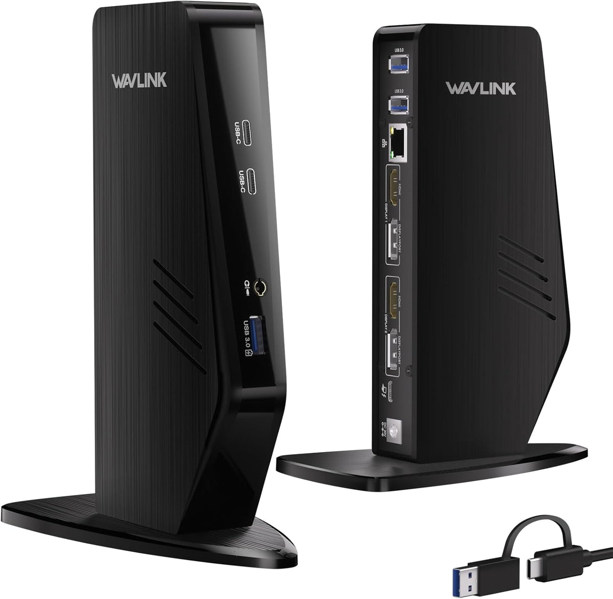 WAVLINK USB C Docking Station Dual Monitor, Dual 5K/4K@60Hz Displaylink Docking Station for M1/M2/M3/M4 Mac or Windows, 13-in-1 Laptop Dock with 2X HDMI, 2X DP, 130WPD, Gigabit Ethernet, 5X USB, Audio