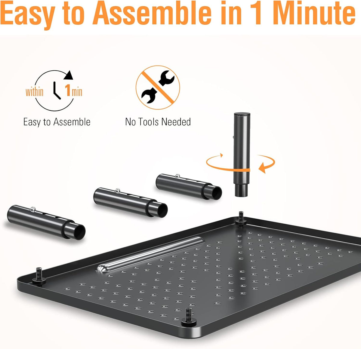 2 Pack 3 ELIVED Monitor Stand Riser - Height Adjustable Monitor Stand for Laptop, Computer, PC, Printer, Mesh Metal