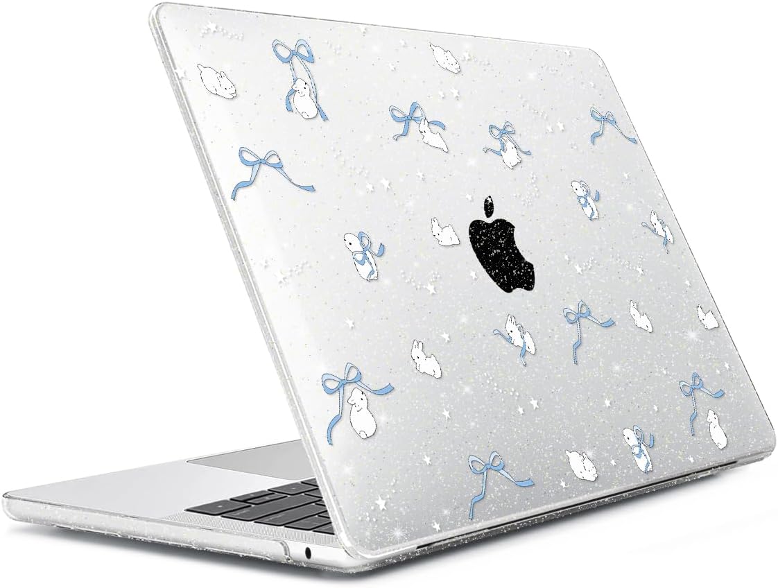 for 2025 2024 2023 2022 MacBook Air 13 inch Case M4 A3240 M3 A3113 M2 A2681 with Touch ID& 13.6" Liquid Retina Display, Plastic Hard Shell&Keyboard Cover&Screen Film&Webcam Cover, Bunny-B