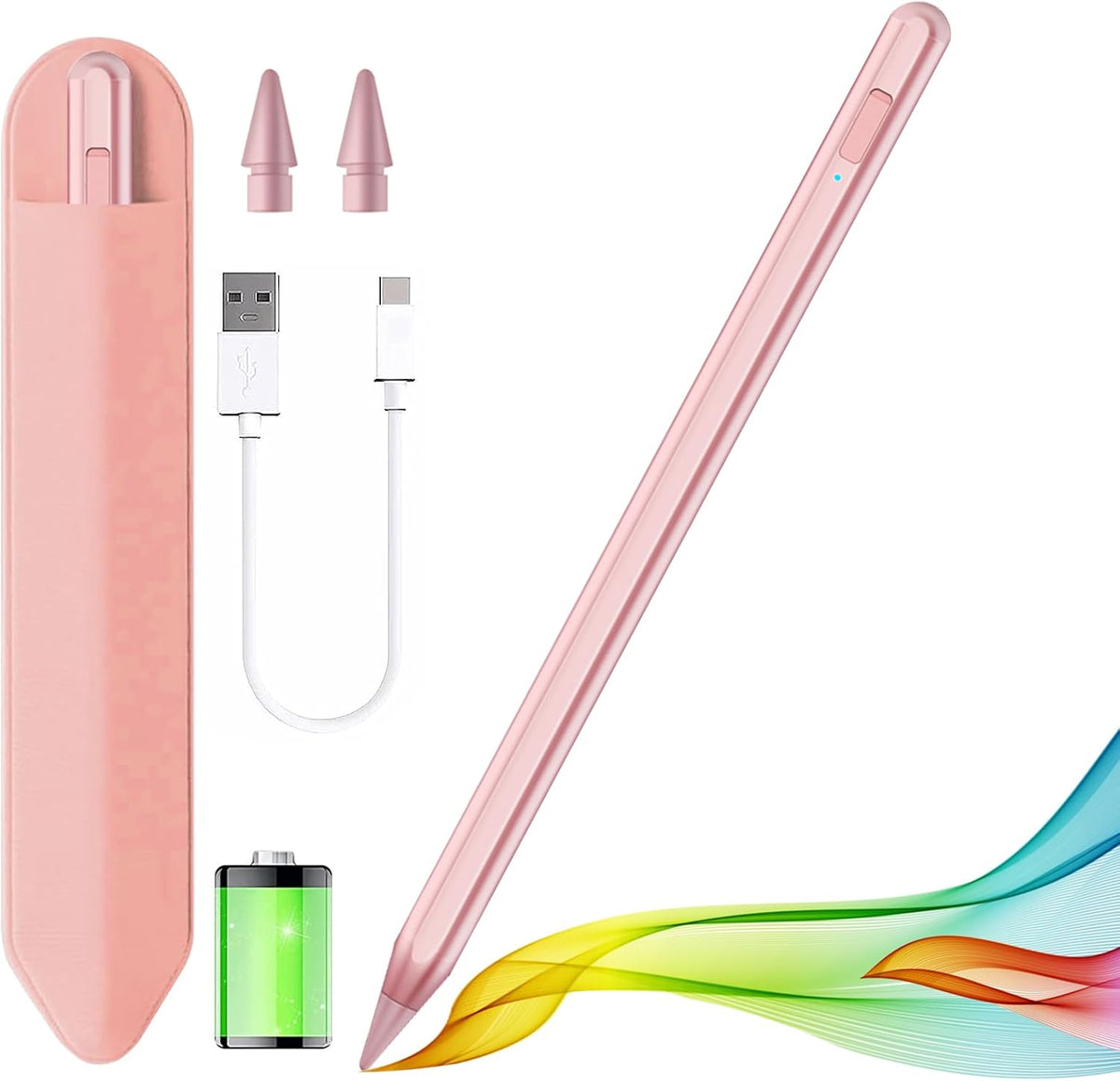 Stylus Pen for iPad 2018-2025 with Palm Rejection, Apple Pencil for Pad11th/10th/9th/8th/7th/6th Gen, iPad Pro 11/12.9 inch, New iPad Air 2025 11&13-inch(M3/2) /5th/4th/3th Gen, iPad mini 6th/5th