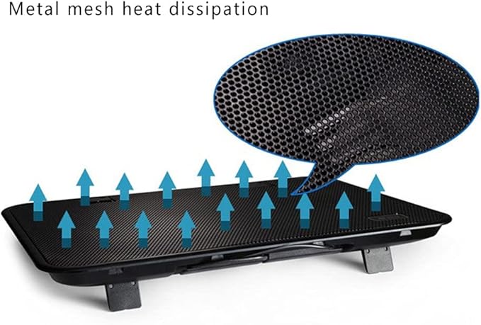14 Inch Notebook Cooler 5v Fan External Laptop Cooling Pad Slim Stand High Speed Silent Metal Panel